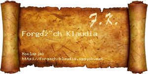 Forgách Klaudia névjegykártya