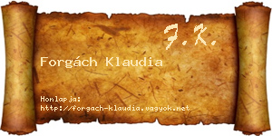 Forgách Klaudia névjegykártya