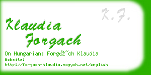 klaudia forgach business card